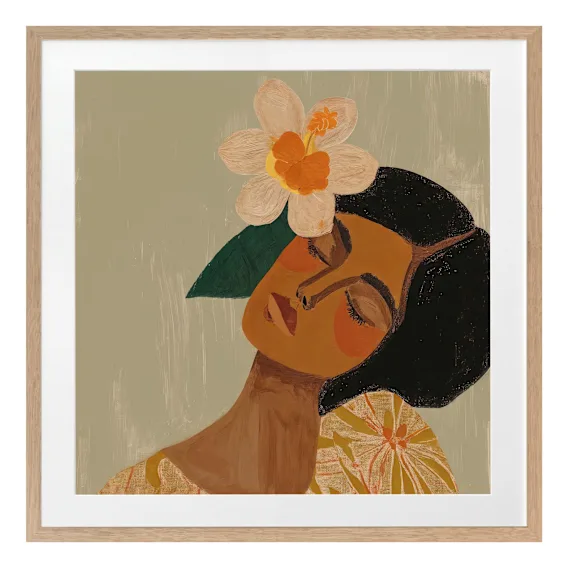 Flower Child Framed Print in 84 x 84cm