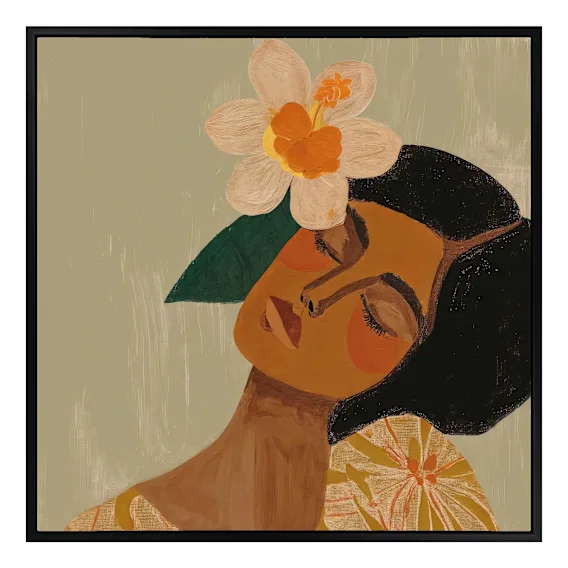 Flower Child Box Framed Canvas in 93 x 93cm