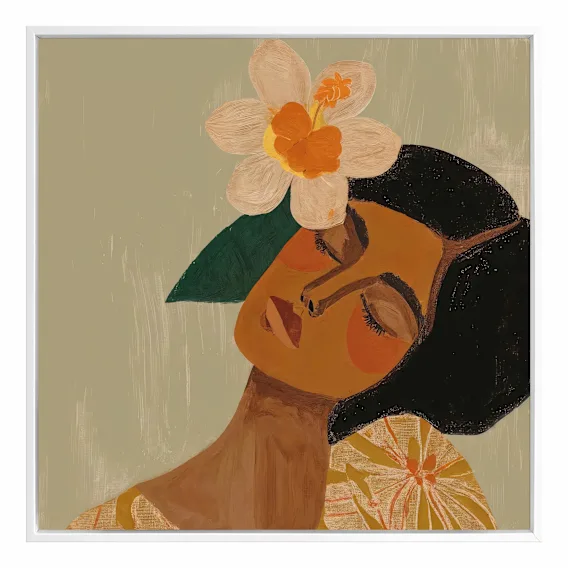 Flower Child Box Framed Canvas in 63 x 63cm