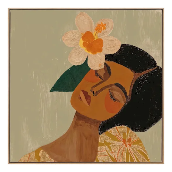 Flower Child Box Framed Canvas in 93 x 93cm