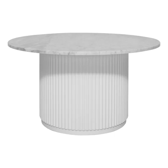 Fonda Round Coffee Table 84cm in Carrara Marble/White