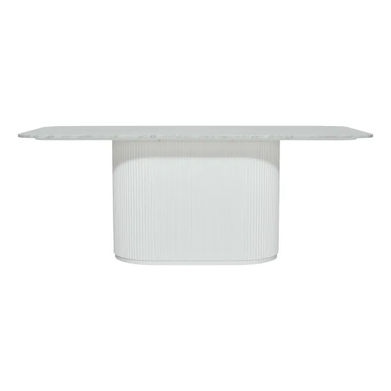Fonda Rectangle Dining Table 200cm in White / Carrara Marble