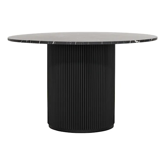 Fonda Round Dining Table 120cm in Black / Marble