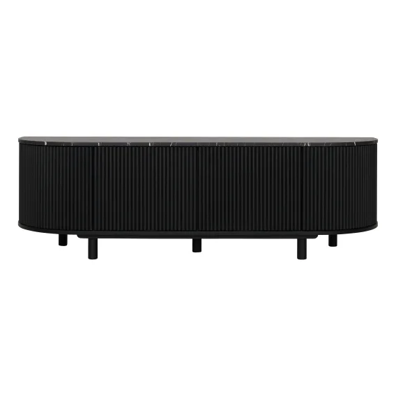 Fonda Entertainment Unit 180cm in Black / Marble