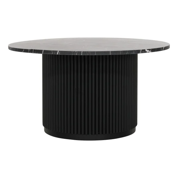 Fonda Round Coffee Table 84cm in Black / Marble