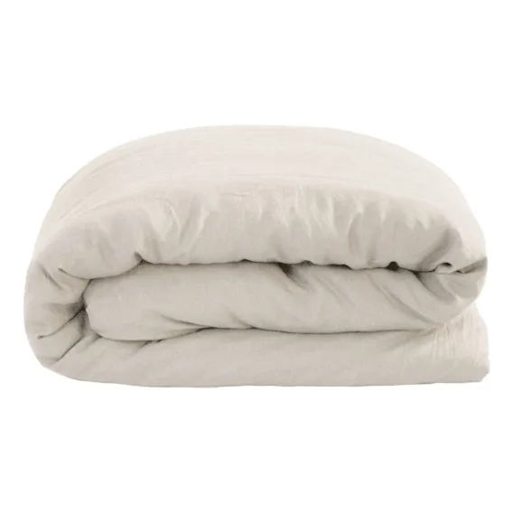 French Flax Linen Quilt Cover Set King in Pebble
