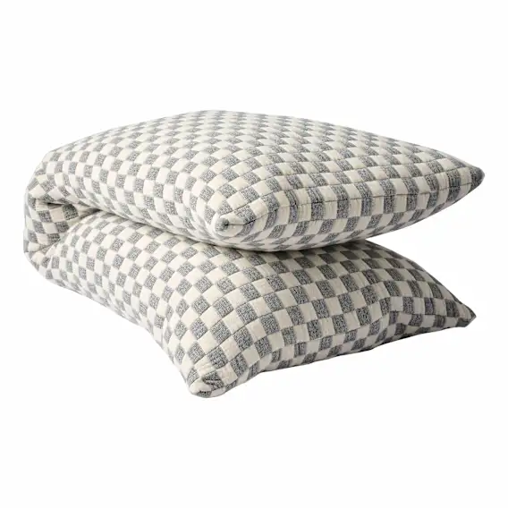 Gambit Feather Fill Lumbar Cushion 120x40cm in Blue / Off White