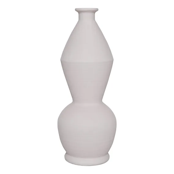 Geo Sculptural Vase 23x60.5cm in White
