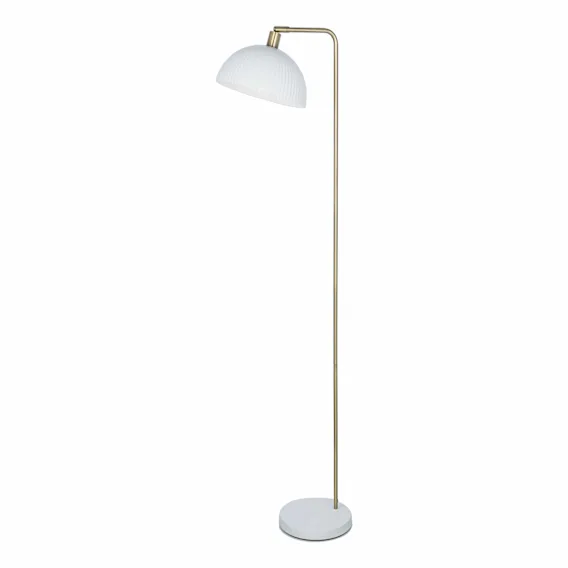 Glint Floor Lamp 25x151cm in White / Brass