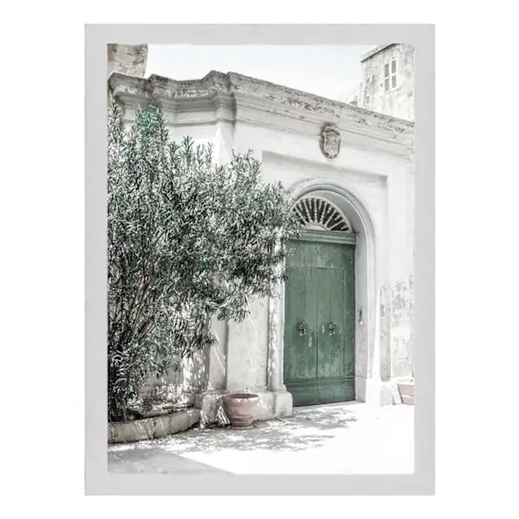 Green Doors Framed Print in 84 x 118cm