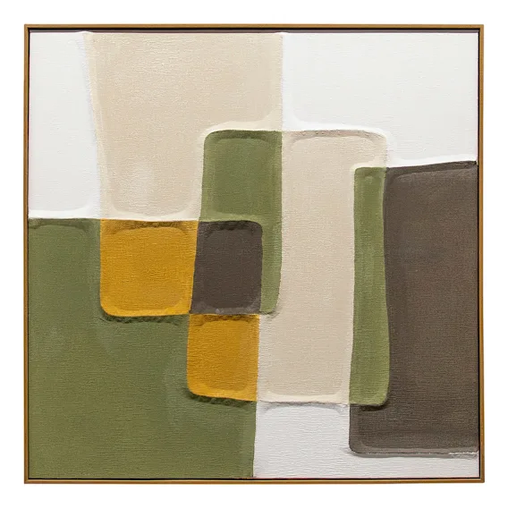 Green Maze 1 Box Framed Canvas in 100 x 100cm