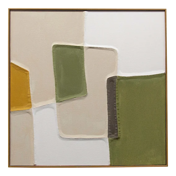 Green Maze 2 Box Framed Canvas in 100 x 100cm