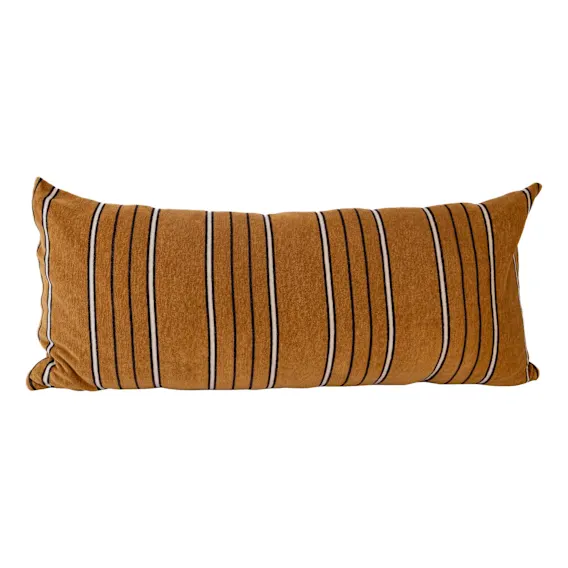 Gramercy Feather Fill Cushion 90x40cm in Mustard / Black / White