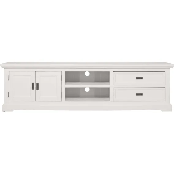 Hamptons Entertainment Unit 220cm in Acacia White