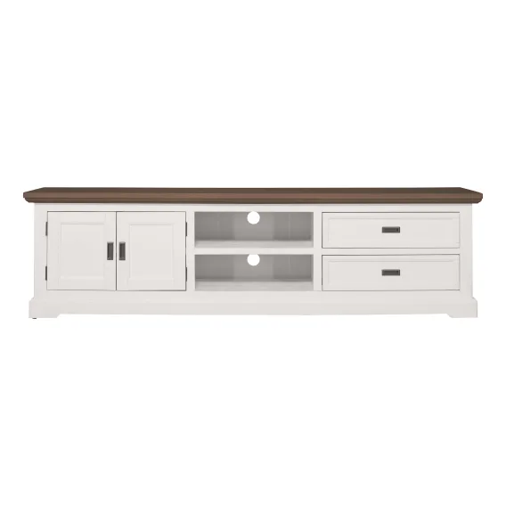 Hamptons Entertainment Unit 220cm in Acacia Two Tone