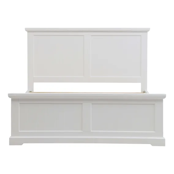 Hamptons King Bed Frame  in Acacia White