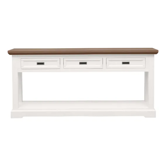Hamptons Console Table 175cm Drawer in Acacia Two Tone