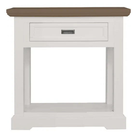 Hamptons Console Table 80cm Drawer in Acacia Two Tone
