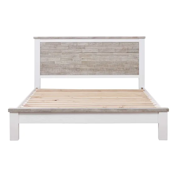 Halifax King Bed Frame in Acacia Grey / White
