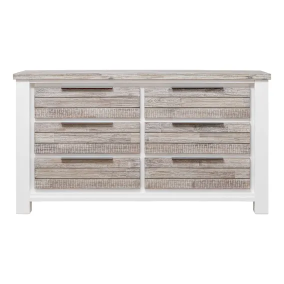 Halifax 6 Drawer Dresser in Acacia Grey / White