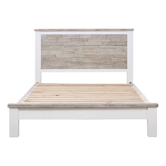 Halifax Queen Bed Frame in Acacia Grey / White