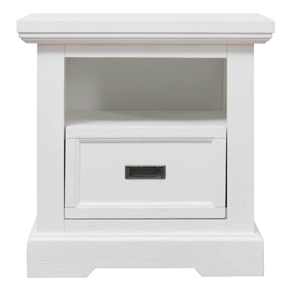 Hamptons Bedside Table 1 Drawer in Acacia White