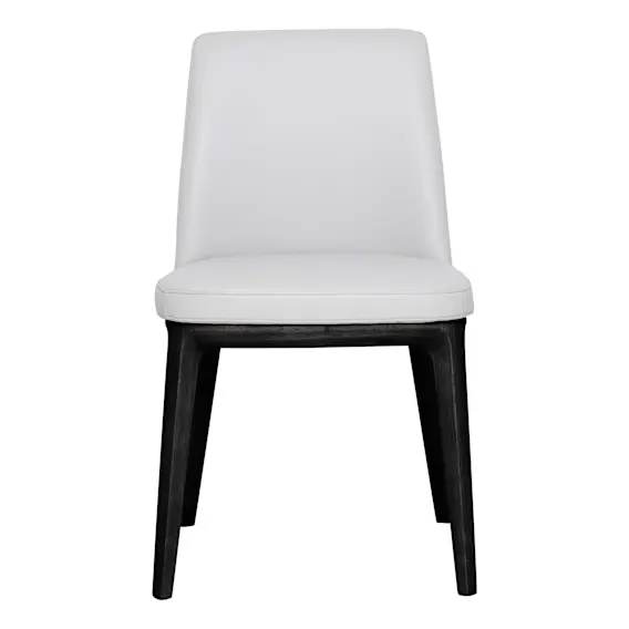 Hayes Dining Chair in Leather White / Black