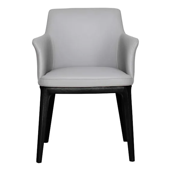 Hayes Carver Dining Chair in Leather Pewter / Black