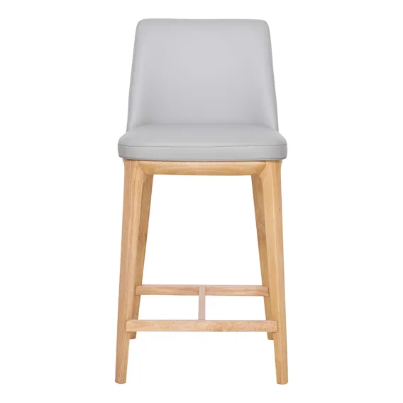Hayes Bar Chair in Leather Pewter / Clear