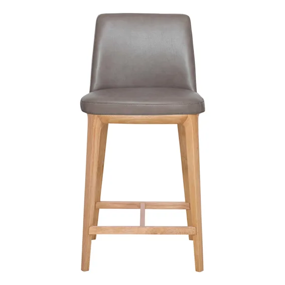Hayes Bar Chair in Alpine Leather Grey / Clear