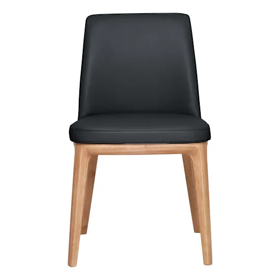 Hayes Dining Chair in Leather Black / Clear