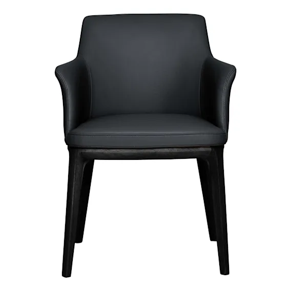 Hayes Carver Dining Chair in Leather Black / Black