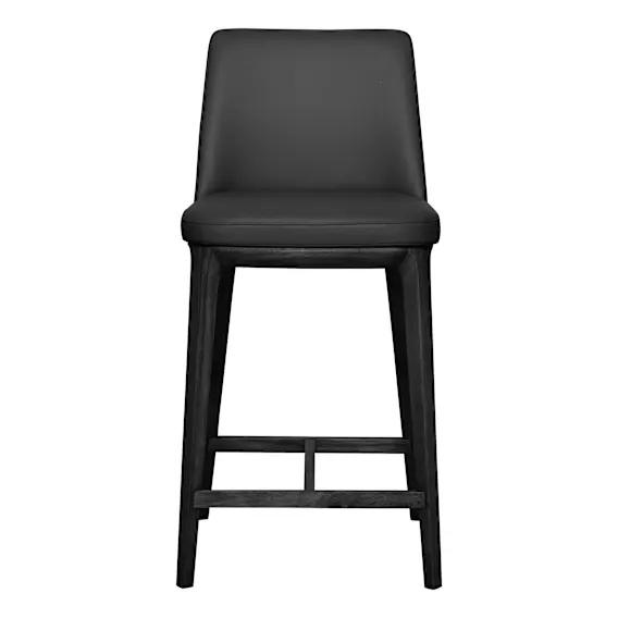 Hayes Bar Chair in Leather Black / Black