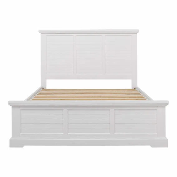 Hamptons Double Bed Frame Horizontal Slat in Acacia White