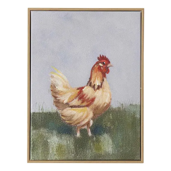 Hen Box Framed Canvas in 30 x 40cm
