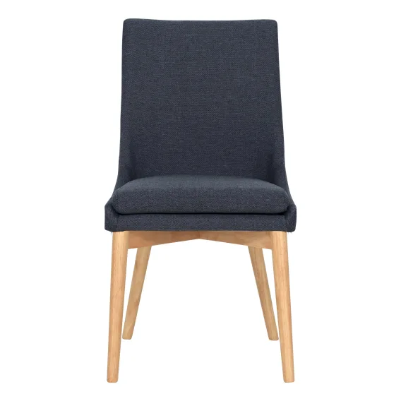 Highland Dining Chair in Grey Fabric / Clear