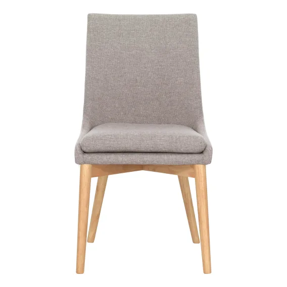 Highland Dining Chair in Brown Fabric / Clear