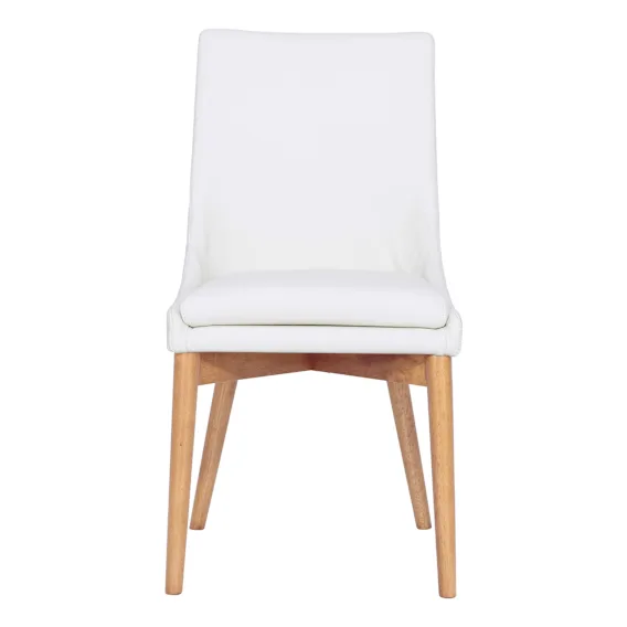 Highland Dining Chair in Leather White / Clear Lacquer