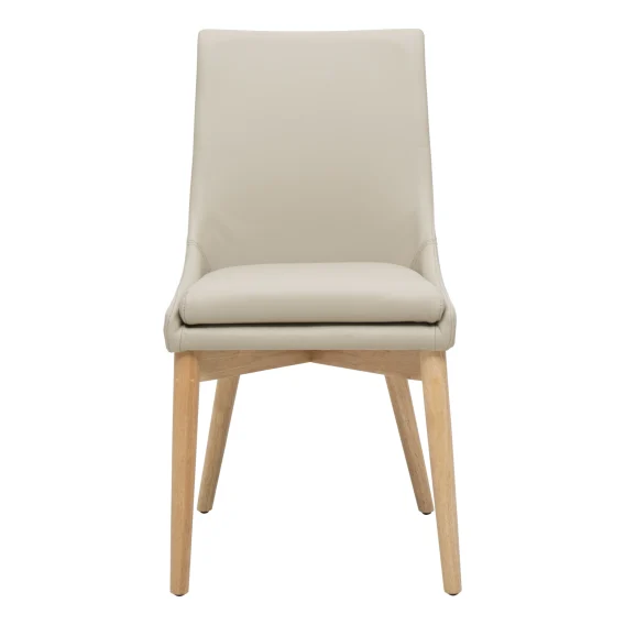 Highland Dining Chair in Leather Light Mocha / Clear