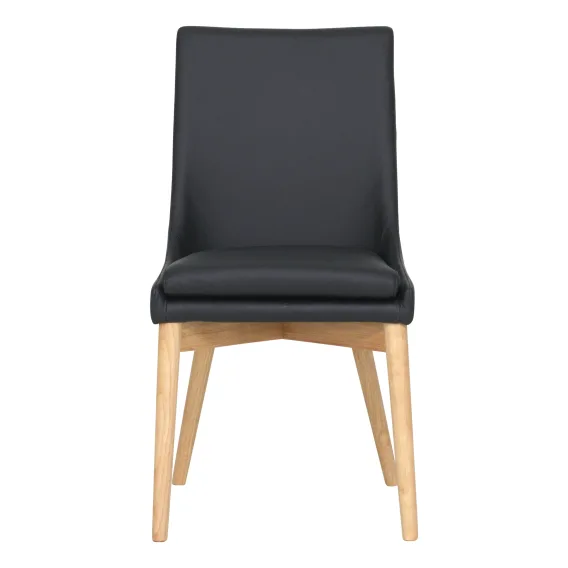 Highland Dining Chair in Leather Black / Clear Lacquer
