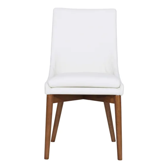 Highland Dining Chair in Leather White / Stain