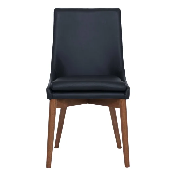 Highland Dining Chair in Leather Black / Stain