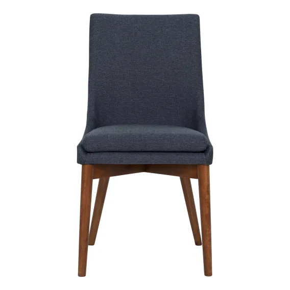 Highland Dining Chair in Grey Fabric / Blackwood Stain