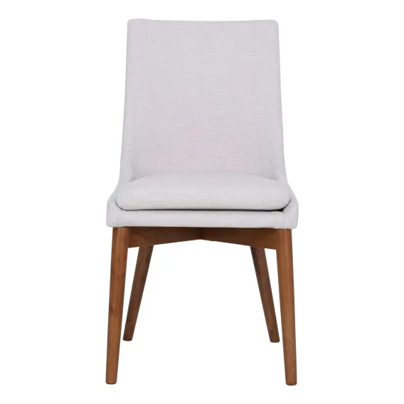 Highland Dining Chair in Beige Fabric / Blackwood Stain