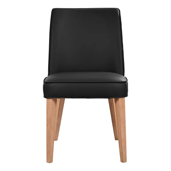 Hogan Dining Chair in Leather Black / Clear Lacquer