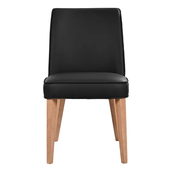 Hogan Dining Chair in Leather Black / Clear