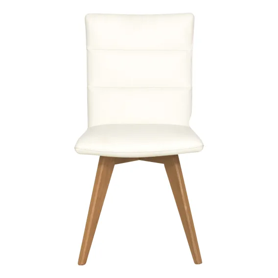 Hudson Dining Chair in Leather White / Clear Lacquer