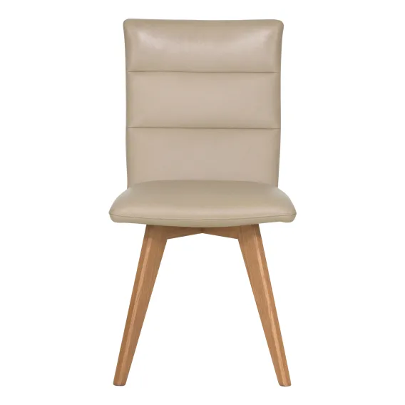 Hudson Dining Chair in Leather Light Mocha / Clear Lacquer