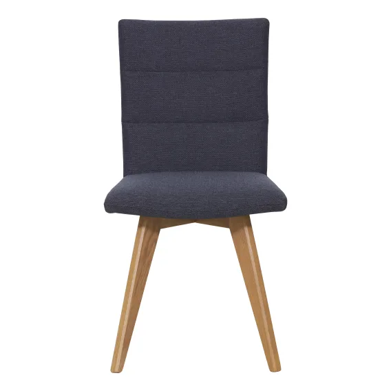 Hudson Dining Chair in Grey Fabric / Clear Lacquer