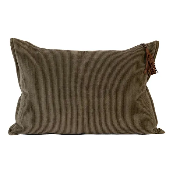 Hudson Feather Fill Cushion 60x40cm in Moss Green